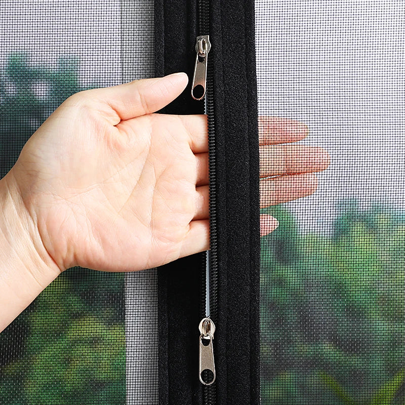 Selbstklebendes Fliegengitter mit Reißverschluss